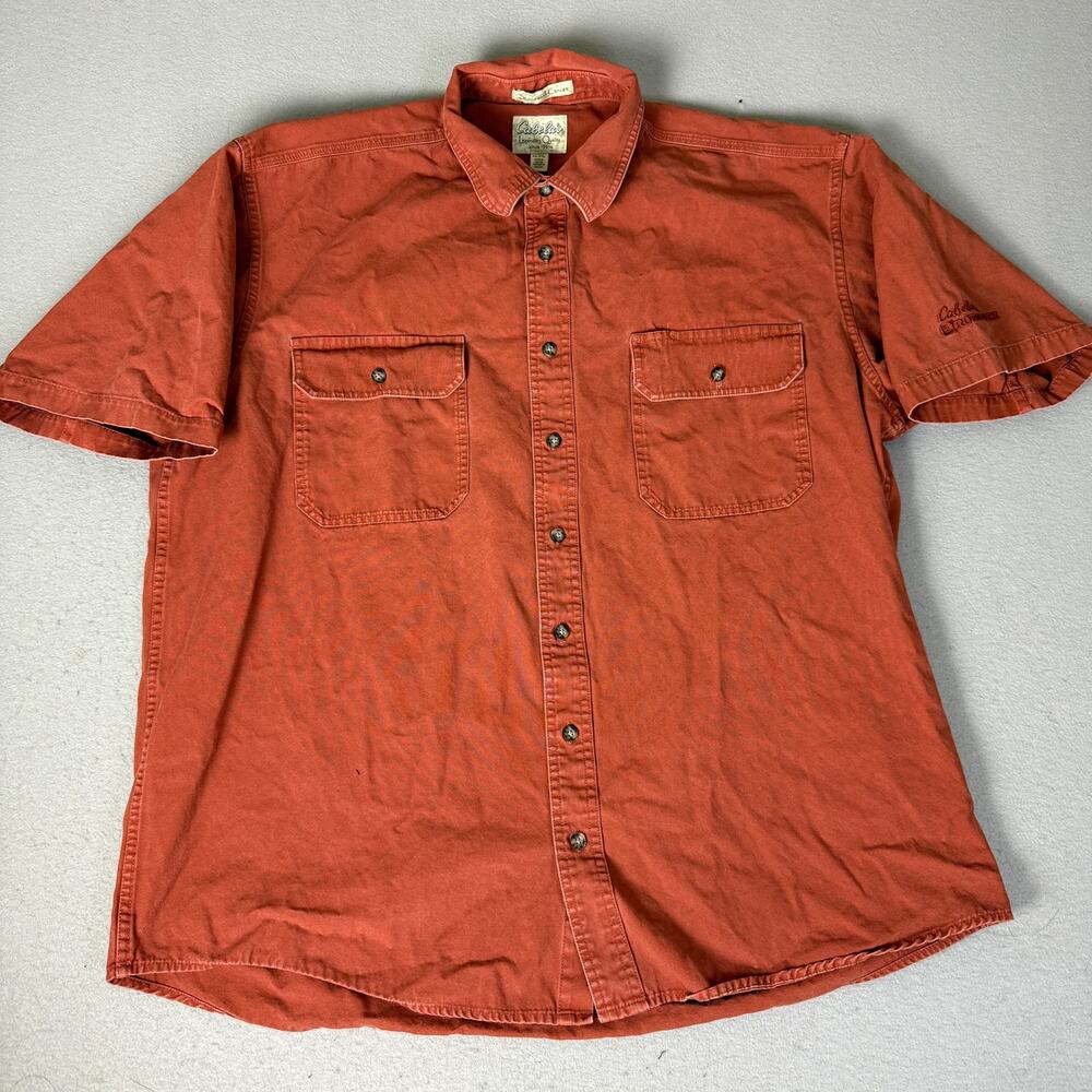 Cabela’s Roughneck Men’s XL Tall Rust Stonewash Canvas Short Sleeve Shirt